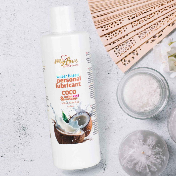 2в1 лубрикант та масажний гель - MyLove Aroma Series Intim&Massage Coco, 300 мл