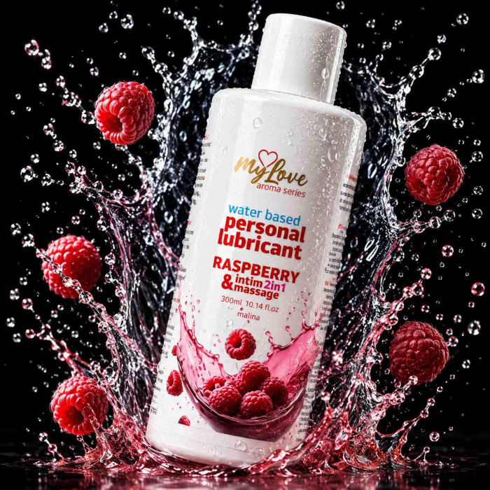 2в1 лубрикант та масажний гель - MyLove Aroma Series Intim&Massage Raspberry, 300 мл