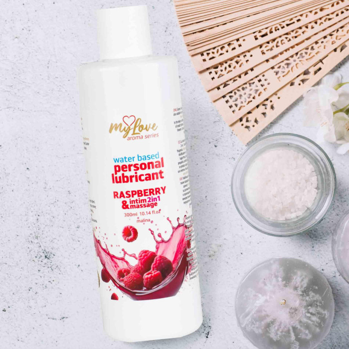 2в1 лубрикант та масажний гель - MyLove Aroma Series Intim&Massage Raspberry, 300 мл