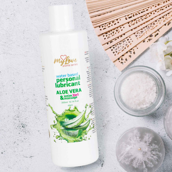 2в1 лубрикант та масажний гель - MyLove Aroma Series Intim&Massage Aloe Vera, 300 мл
