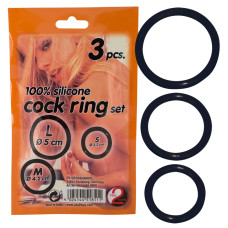 Ерекційні кільця - Silicone Cock Ring Set, 3 шт.