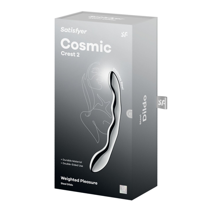 Металевий дилдо Satisfyer Cosmic Crest 2, двосторонній, можна нагрівати й охолоджувати