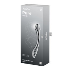 Металевий дилдо Satisfyer Pure Gravity 1, двосторонній, можна нагрівати й охолоджувати, 939 г