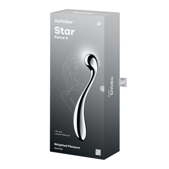 Металевий дилдо Satisfyer Star Force 4, двосторонній, можна нагрівати та охолоджувати, дуже важкий