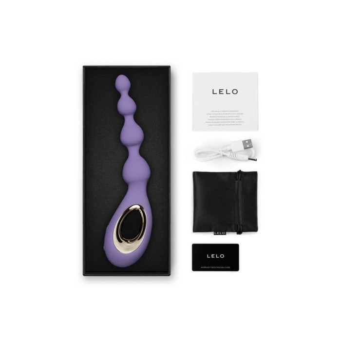 Анальне намисто з вібрацією LELO Soraya Beads Violet Dusk, різний діаметр намистин, 8 режимів
