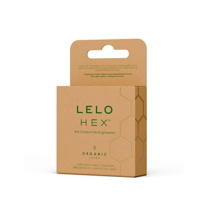 Презервативи LELO HEX Condoms Organic 3 Pack, тонкі та суперміцні
