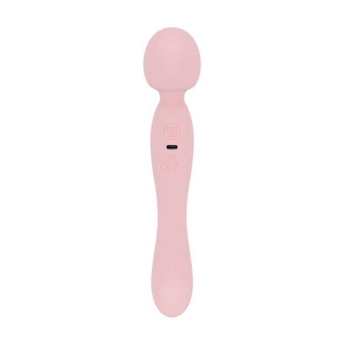 Двосторонній масажер-вібратор Good Vibes Only – SIMI Double-Sided Wand Vibrator Soft Silicone – Pink