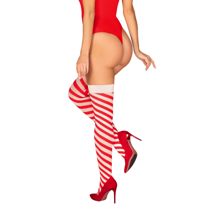 Панчохи Obsessive Kissmas stockings L/XL