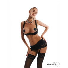 Комплект Obsessive Lecille 3-pcs crotchless set S/M