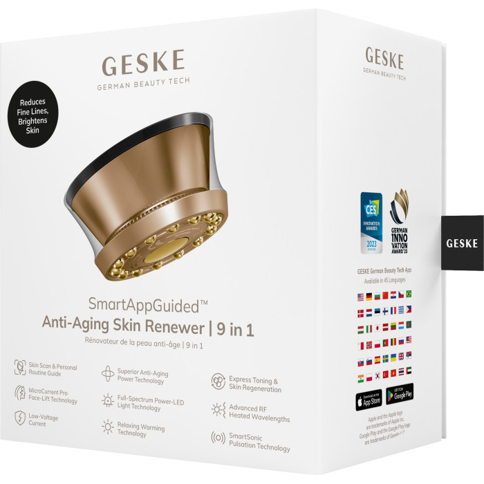 Антивіковий LED-випромінювач для відновлення шкіри обличчя GESKE Anti-Aging Skin Renewer 9в1, gray