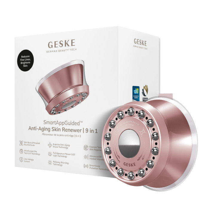 Антивіковий LED-випромінювач для відновлення шкіри обличчя GESKE Anti-Aging Skin Renewer 9в1 starlight