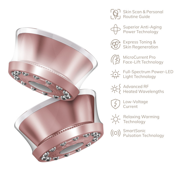 Антивіковий LED-випромінювач для відновлення шкіри обличчя GESKE Anti-Aging Skin Renewer 9в1 starlight