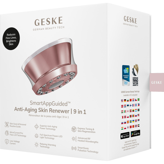 Антивіковий LED-випромінювач для відновлення шкіри обличчя GESKE Anti-Aging Skin Renewer 9в1 starlight