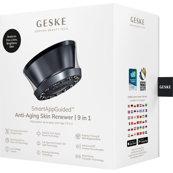 Антивіковий LED-випромінювач для відновлення шкіри обличчя GESKE Anti-Aging Skin Renewer 9в1 black