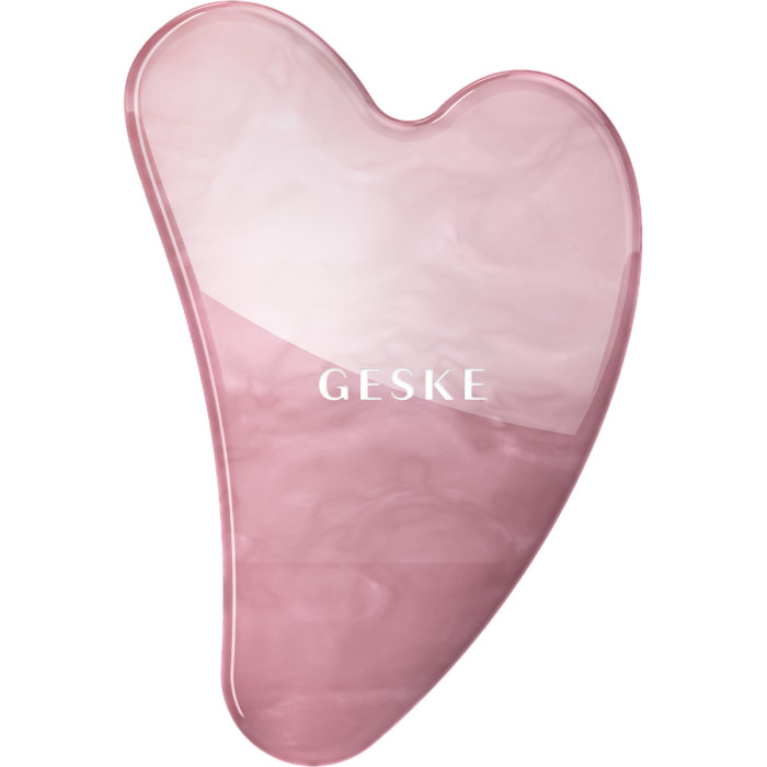 Масажер-скребок гуаша із рожевого кварцу GESKE SmartAppGuided Rose Quartz Gua Sha 5в1