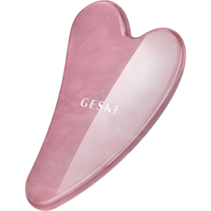 Масажер-скребок гуаша із рожевого кварцу GESKE SmartAppGuided Rose Quartz Gua Sha 5в1
