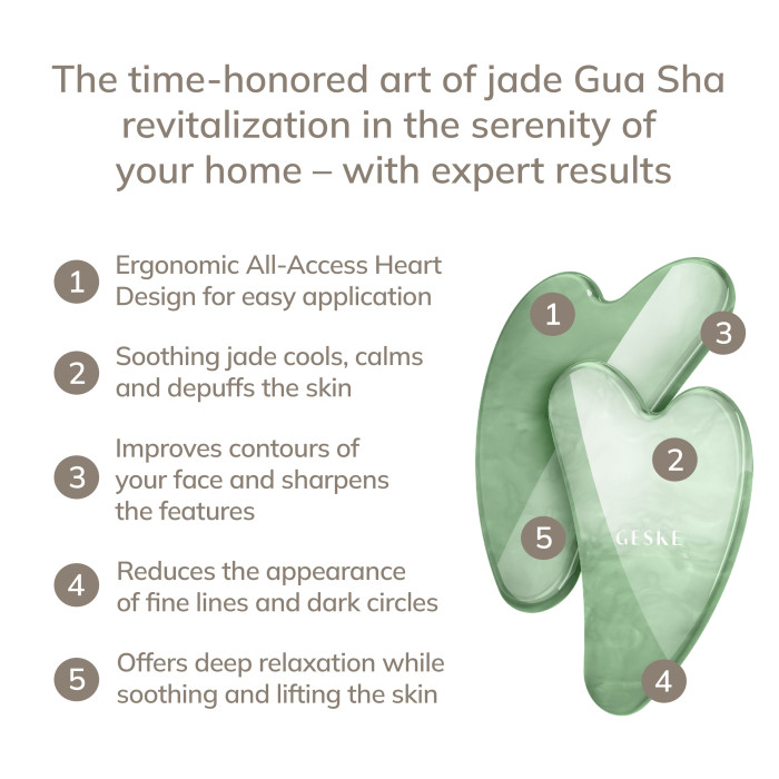 Нефритовий масажер-скребок гуаша GESKE SmartAppGuided Jade Gua Sha 5в1