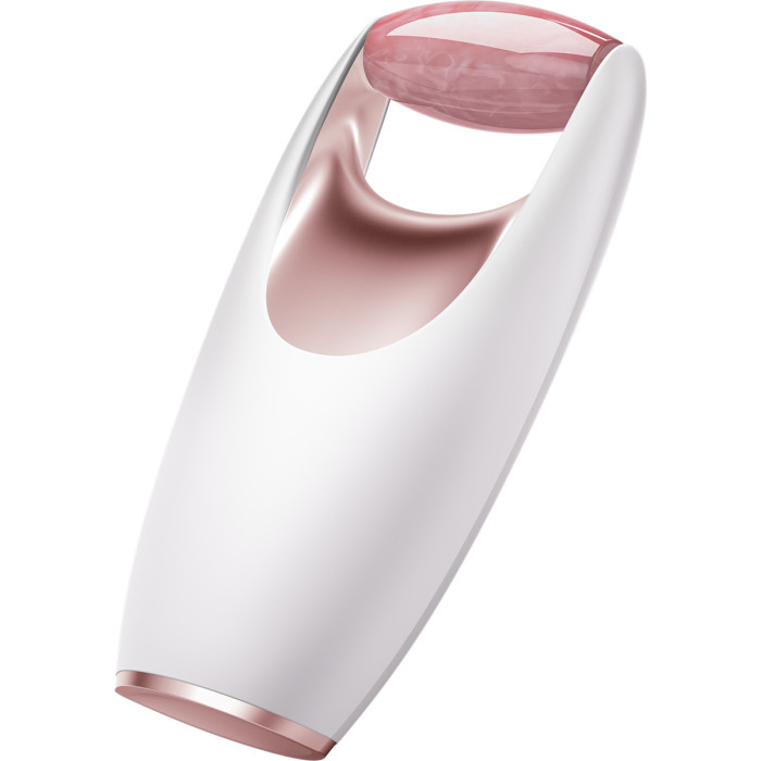 Ролер-масажер для обличчя з рожевим кварцом GESKE SmartAppGuided Rose Quartz Roller 5in1 starlight