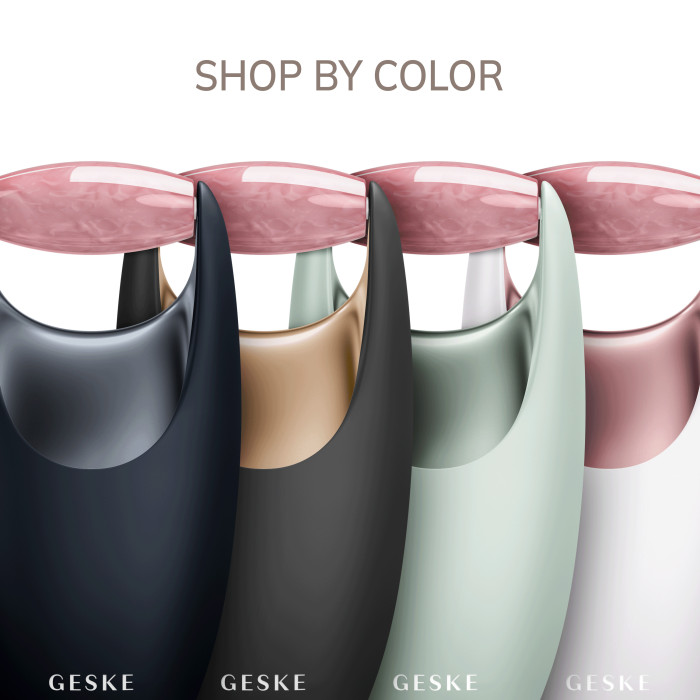 Ролер-масажер для обличчя з рожевим кварцом GESKE SmartAppGuided Rose Quartz Roller 5in1 starlight
