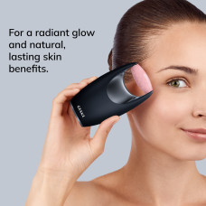 Ролер-масажер для обличчя з рожевим кварцом GESKE SmartAppGuided Rose Quartz Roller 5in1 black