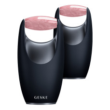 Ролер-масажер для обличчя з рожевим кварцом GESKE SmartAppGuided Rose Quartz Roller 5in1 black