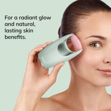 Ролер-масажер для обличчя з рожевим кварцом GESKE SmartAppGuided Rose Quartz Roller 5in1 green