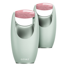 Ролер-масажер для обличчя з рожевим кварцом GESKE SmartAppGuided Rose Quartz Roller 5in1 green