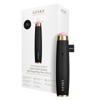 Ручка-масажер для обличчя з рожевим кварцом GESKE SmartAppGuided Sonic Rose Quartz LED Depuffing Pen 8in1 gray