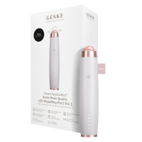 Ручка-масажер для обличчя з рожевим кварцом GESKE SmartAppGuided Sonic Rose Quartz LED Depuffing Pen 8in1 starlight
