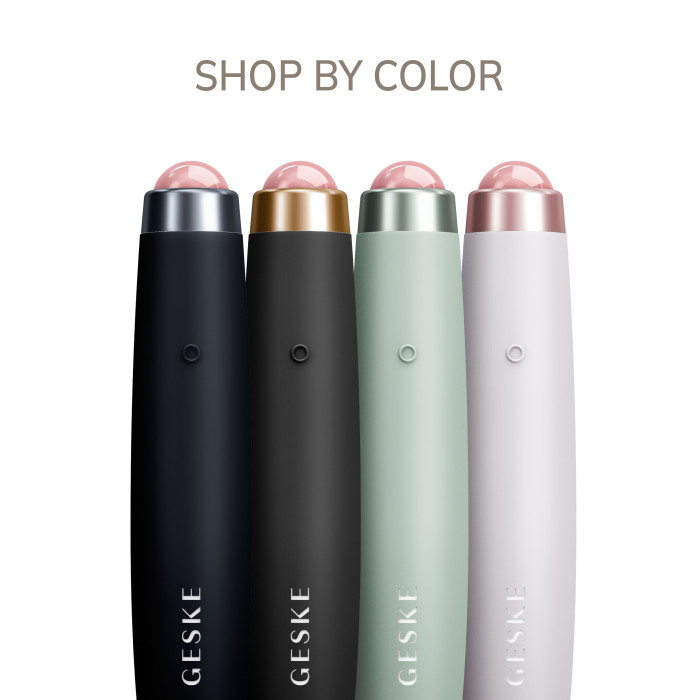 Ручка-масажер для обличчя з рожевим кварцом GESKE SmartAppGuided Sonic Rose Quartz LED Depuffing Pen 8in1 starlight