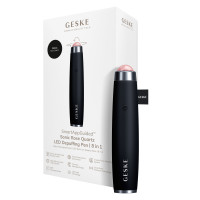 Ручка-масажер для обличчя з рожевим кварцом GESKE SmartAppGuided Sonic Rose Quartz LED Depuffing Pen 8in1 black