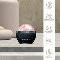 Кульковий масажер з рожевим кварцом GESKE SmartAppGuided Rose Quartz Depuffing Sphere 7in1 black