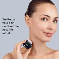 Кульковий масажер з рожевим кварцом GESKE SmartAppGuided Rose Quartz Depuffing Sphere 7in1 black