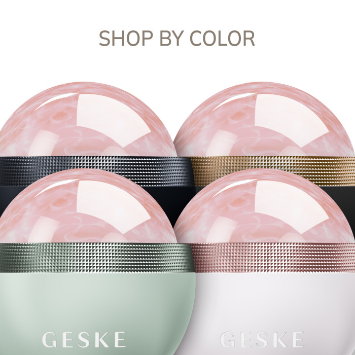 Кульковий масажер з рожевим кварцом GESKE SmartAppGuided Rose Quartz Depuffing Sphere 7in1 black