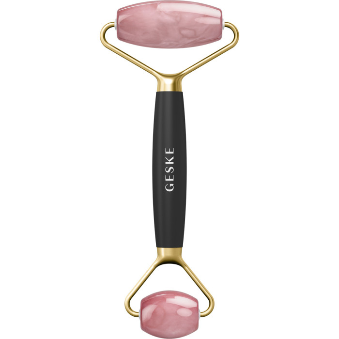 Ролер-масажер для обличчя та тіла з рожевим кварцом GESKE SmartAppGuided Rose Quartz Face & Body Roller 5in1 gray