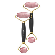 Ролер-масажер для обличчя та тіла з рожевим кварцом GESKE SmartAppGuided Rose Quartz Face & Body Roller 5in1 gray