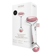 Ролер-масажер для обличчя та тіла з рожевим кварцом GESKE SmartAppGuided Rose Quartz Face & Body Roller 5in1 starlight