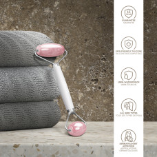 Ролер-масажер для обличчя та тіла з рожевим кварцом GESKE SmartAppGuided Rose Quartz Face & Body Roller 5in1 starlight