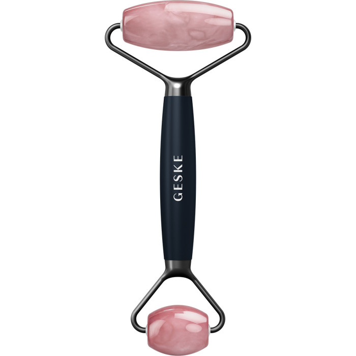 Ролер-масажер для обличчя та тіла з рожевим кварцом GESKE SmartAppGuided Rose Quartz Face & Body Roller 5in1 black