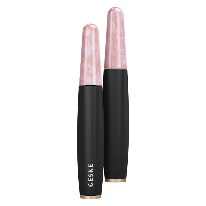 Ручка-масажер для обличчя з рожевим кварцом GESKE SmartAppGuided Rose Quartz & Depuffing Pen 6in1 gray