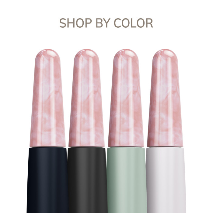 Ручка-масажер для обличчя з рожевим кварцом GESKE SmartAppGuided Rose Quartz & Depuffing Pen 6in1 gray