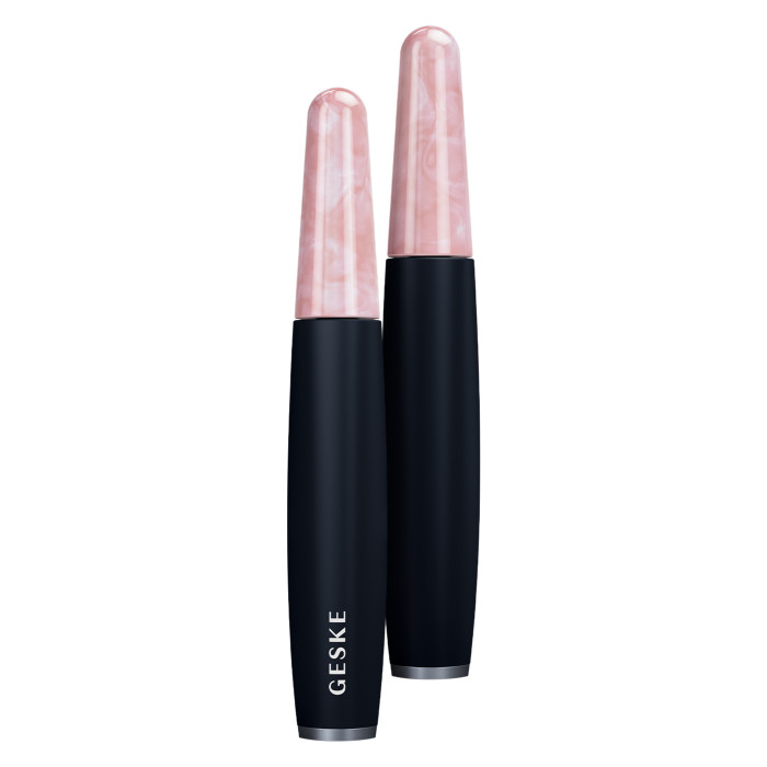 Ручка-масажер для обличчя з рожевим кварцом GESKE SmartAppGuided Rose Quartz & Depuffing Pen 6in1 black