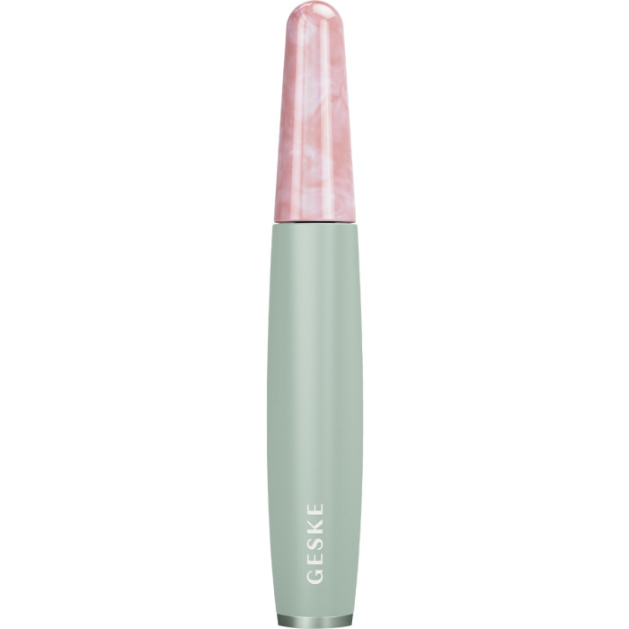 Ручка-масажер для обличчя з рожевим кварцом GESKE SmartAppGuided Rose Quartz & Depuffing Pen 6in1 green