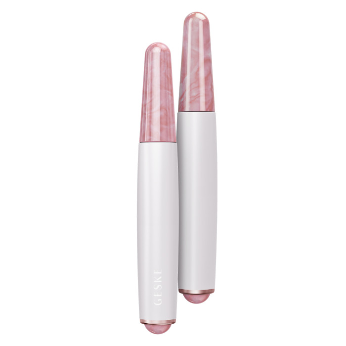 Ручка-масажер для обличчя з рожевим кварцом GESKE SmartAppGuided Double-Sided Rose Quartz Depuffing Pen 7в1 starlight