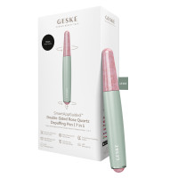 Ручка-масажер для обличчя з рожевим кварцом GESKE SmartAppGuided Double-Sided Rose Quartz Depuffing Pen 7в1 green