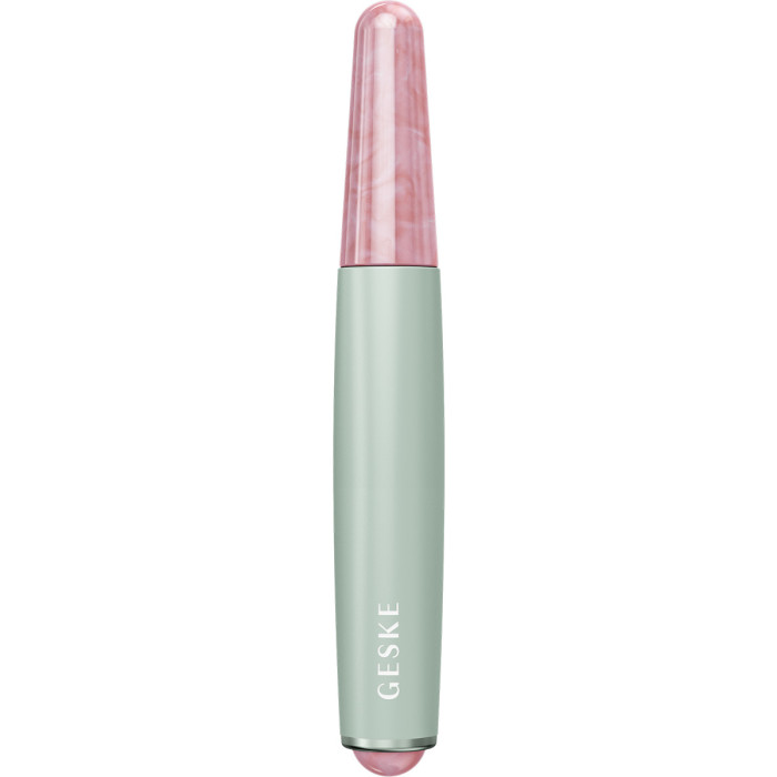 Ручка-масажер для обличчя з рожевим кварцом GESKE SmartAppGuided Double-Sided Rose Quartz Depuffing Pen 7в1 green