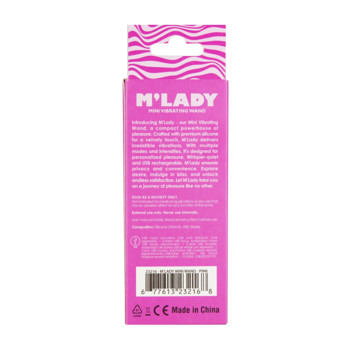 Вібромасажер M’Lady Mini Vibrating Wand Pink