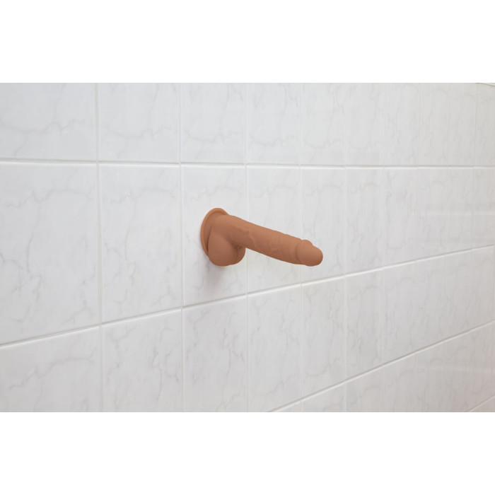 Фалоімітатор ADDICTION Steven 7.5" Silicone Dong Caramel, віброкуля в подарунок