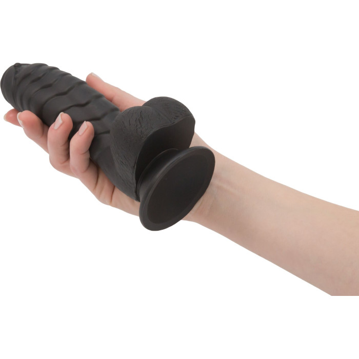 Фалоімітатор ADDICTION Ben 7" Dildo With Balls Black, віброкуля в подарунок