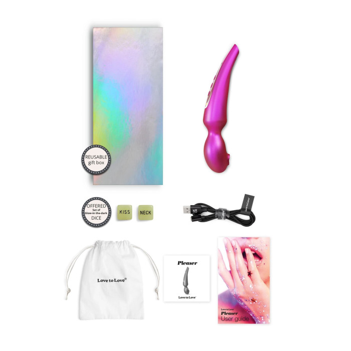 Стимулятор для клітора Love To Love Pleaser Iridescent Berry, ефект постукування, 5 режимів